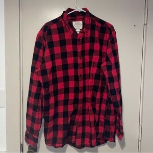 St. Johns bay Red and Black Plaid Button-Up